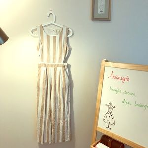 Side midriff jumpsuit in stripes